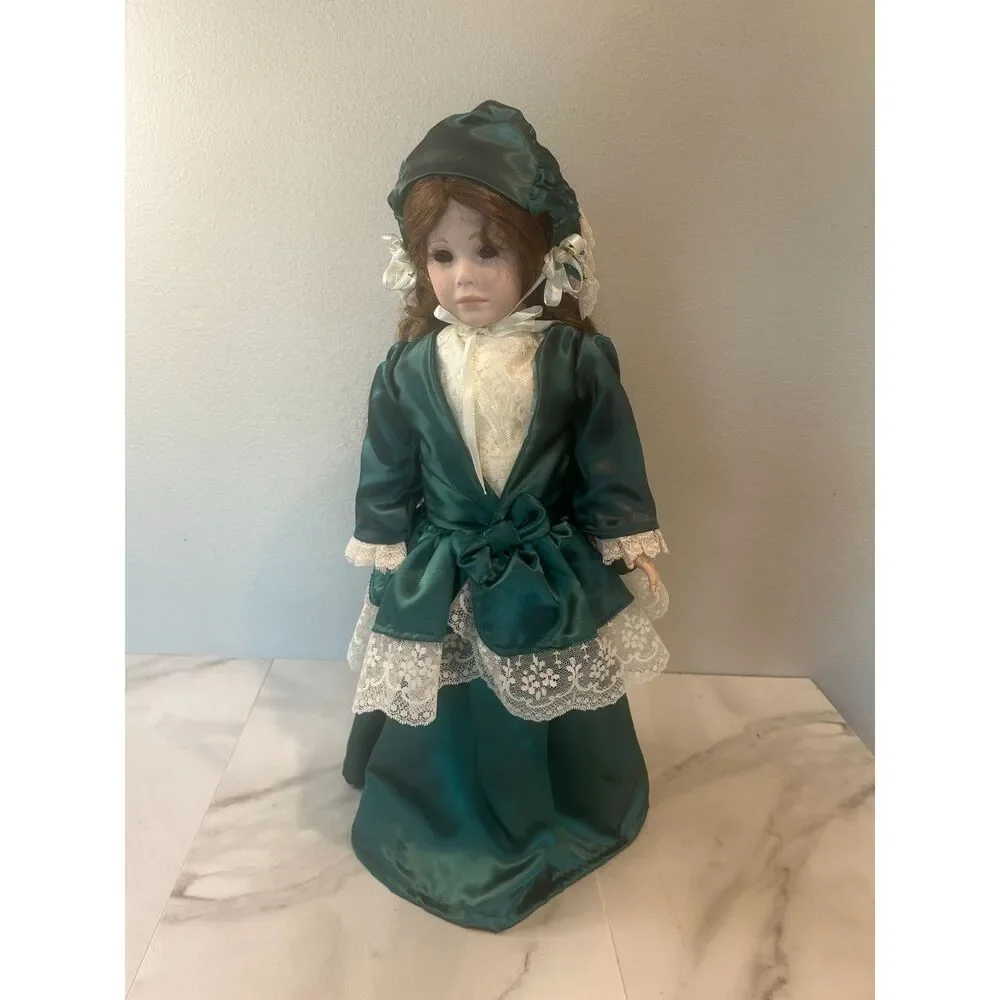 Dana Ackerman Porcelain Doll 21 Inch 1998 Limited Edition 43/750 Green Dress